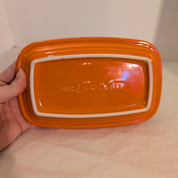 Fiesta Poppy Orange Extra Large Butter Dish Base - 8x5 - Picture 6 of 7